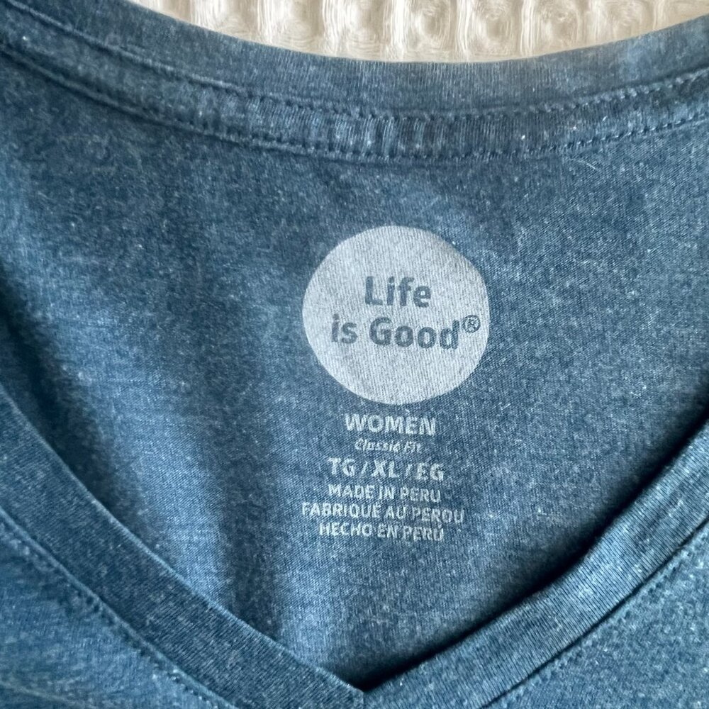 Women's Life Is Good T-Shirt XL - Picture 4 of 5